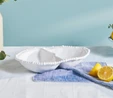 Karaca Perla Melamin Bölmeli Çerezlik Oval 33 cm Beyaz