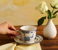 Karaca x Ömür Akkor İznik Hatai Çay Fincanı ve Tabağı 200 ml