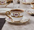 Karaca Royal Bone Elizabeth 6 Kişilik Kahve Fincan Takımı 90 Ml