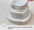 Karaca Square Bone Eterno 53 Parça 12 Kişilik Yemek Takımı Platin