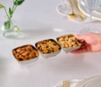 Karaca Loren 3'lü Mini Çerezlik Gümüş 24,5x8x3,5 cm