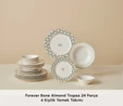 Karaca Forever Bone Almond Tropez 24 Parça 6 Kişilik Yemek Takımı