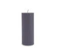 Karaca Striped Tırtıklı Sütun Mum 15 cm Antrasit