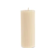 Karaca Striped Tırtıklı Sütun Mum 15 cm Bej