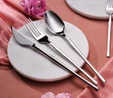 Karaca Elegance Cane Platin 12 Kişilik 84 Parça Çatal Kaşık Bıçak Takımı