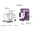 Karaca Mastermaid Chef Ultra D2000W Dijital Ekranlı Hamur Yoğurma Makinesi Grape Purple 7L