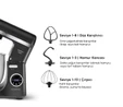 Karaca Mastermaid Chef Ultra D2000W Dijital Ekranlı Hamur Yoğurma Makinesi Matte Black 7L