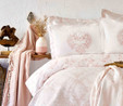 Karaca Home Quatre Royal Saten Pudra 9 Parça Pike Battaniyeli Duet Set