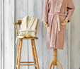 Karaca Home Valeria Royal Dantelli Rose Gold Bornoz Seti 3 Parça