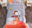 Peanuts by Karaca Home Space Traveler Yatak Örtüsü Tek Kişilik Gri