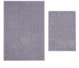Kaşmir Home Soft Makarna Banyo Paspas Seti Gri 60x90 cm-40x60 cm 