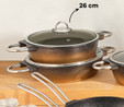 Emsan Kuvars Siyah Gold Pilav/Karnıyarık Tenceresi 26 cm 3 lt