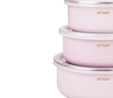 Emsan Pastel Emaye 3lü Saklama Kabı Pembe