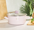 Emsan Pastel Emaye Kızartma Tenceresi Pembe 24 cm