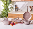 Emsan Premium-S Pro Gold Pink 7 Parça Granit Tencere Seti