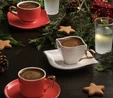 Emsan Kayra Kırmızı 2 Kişilik Kahve Fincan Takımı