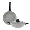 Emsan Premium Granit Grey Tava ve Pilav/Karnıyarık Tencere Seti