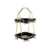 Karaca Sarah 2 Katlı Gold-Siyah Tabaklı Stand