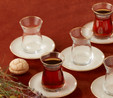 Karaca Retro Bej 6 Kişilik Çay Seti