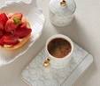 Karaca Queen Beyaz 2 Kişilik Lokumluklu Kahve Fincan Takımı 90 ml