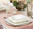 Karaca Fine Pearl Mariposa 86 Parça 12 Kişilik İnci Yemek Takımı