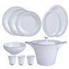 Karaca Silvermask Platin 60 Parça 12 Kişilik Porselen Yemek Takımı