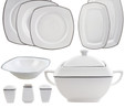 Karaca New Bone Tanya Platin 60 Parça 12 Kişilik Yemek Takımı Kare