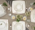 Karaca Fine Bone New Together Alone Gold 12 Kişilik 60 Parça Kare Yemek Takımı