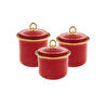 Karaca Retro Kırmızı 3lü Emaye Saklama Kabı