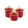 Karaca Retro Kırmızı 3lü Emaye Saklama Kabı