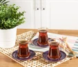 Karaca Retro 12 Parça 6 Kişilik Mor Çay Seti