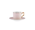  Karaca Jolly Pink Thin Line  6 Kişilik Kahve Fincan Takımı 100 ml