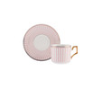  Karaca Jolly Pink Thin Line  6 Kişilik Kahve Fincan Takımı 100 ml