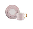 Karaca Jolly Pink Double Line 6 Kişilik Kahve Fincan Takımı 100 ml