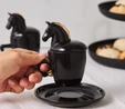 Karaca Black Horse 2 Kişilik Kahve Fincan Takımı 90 ml