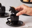 Karaca Black Horse 2 Kişilik Kahve Fincan Takımı 90 ml