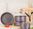 Karaca Biogranit Steel Plus 7 Parça Tencere Seti Mor