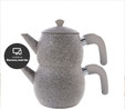 Karaca Biogranit Steel Plus Çaydanlık Takımı Bakalit Kulp Grey