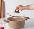 Karaca Biogranit Wood Silver Tencere 24 Cm Kahverengi