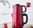Karaca Tea Break 2 in 1 Çelik Su Isıtıcı Çay Makinesi Kırmızı Inox