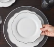 Karaca Daisy Platinum Wave Shape 24 Parça 6 Kişilik Porselen Yemek Takımı