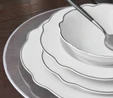 Karaca Daisy Platinum Wave Shape 24 Parça 6 Kişilik Porselen Yemek Takımı