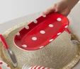 Karaca Polka Dot Kırmızı Porselen Kayık Tabak 26 cm