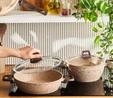 Karaca Gris Biogranit Wood 7 Parça Tencere Seti