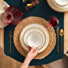 Karaca Roseanne Porselen 24 Parça 6 Kişilik Yemek Takımı Gold
