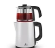 Karaca Tea Glass 2 in 1 Çelik Çay Makinesi ve Kettle White