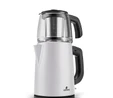 Karaca Tea Glass 2 in 1 Çelik Çay Makinesi ve Kettle White