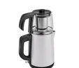 Karaca Tea Glass 2 in 1 Çelik Çay Makinesi ve Kettle White