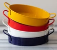 Karaca Refika'dan Galvaniz Oval Tepsi Beyaz 21 cm