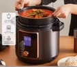 Karaca Cooker 2 in 1 6L Çok Amaçlı Basınçlı Pişirici Akıllı Elektrikli Düdüklü Tencere ve Airfryer Matt Black